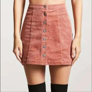 Forever 21 Pink Corduroy Mini Skirt